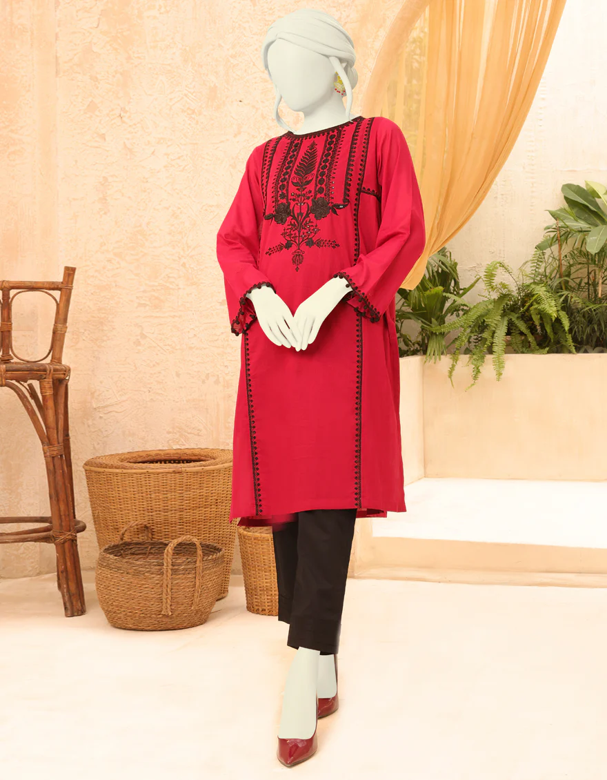 MAROON LAWN KURTI | JJLK-S-JPWS-US-22-3011 FB/CHILI