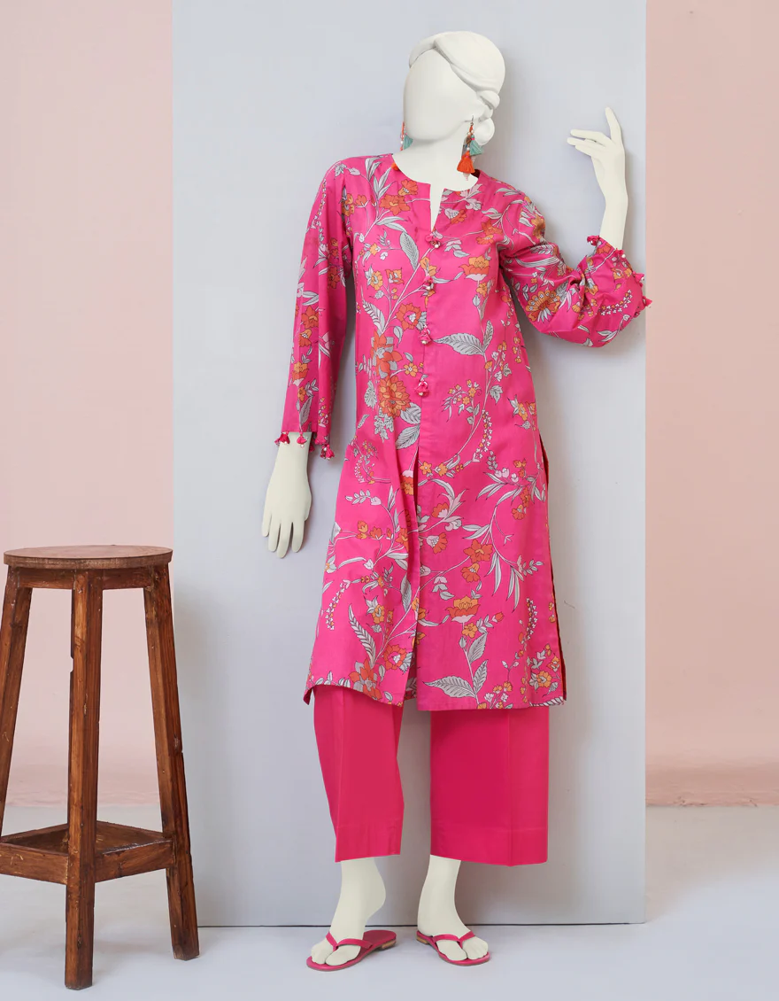 PINK LAWN KURTI | JJLK-S-JPWS-US-23-3002 FB/BOLD FLORAL-2