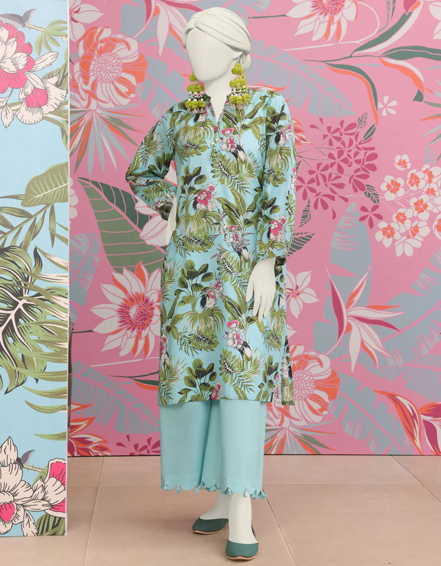 BLUE LAWN KURTI | JJLK-S-JSS-24-304 FB/BOTANICAL-04