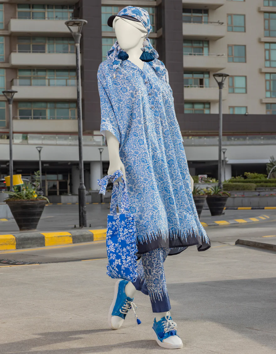 BLUE LAWN KURTI | JJLK-S-JSS-24-378 FB/ESSENTIAL-12 - Image 2
