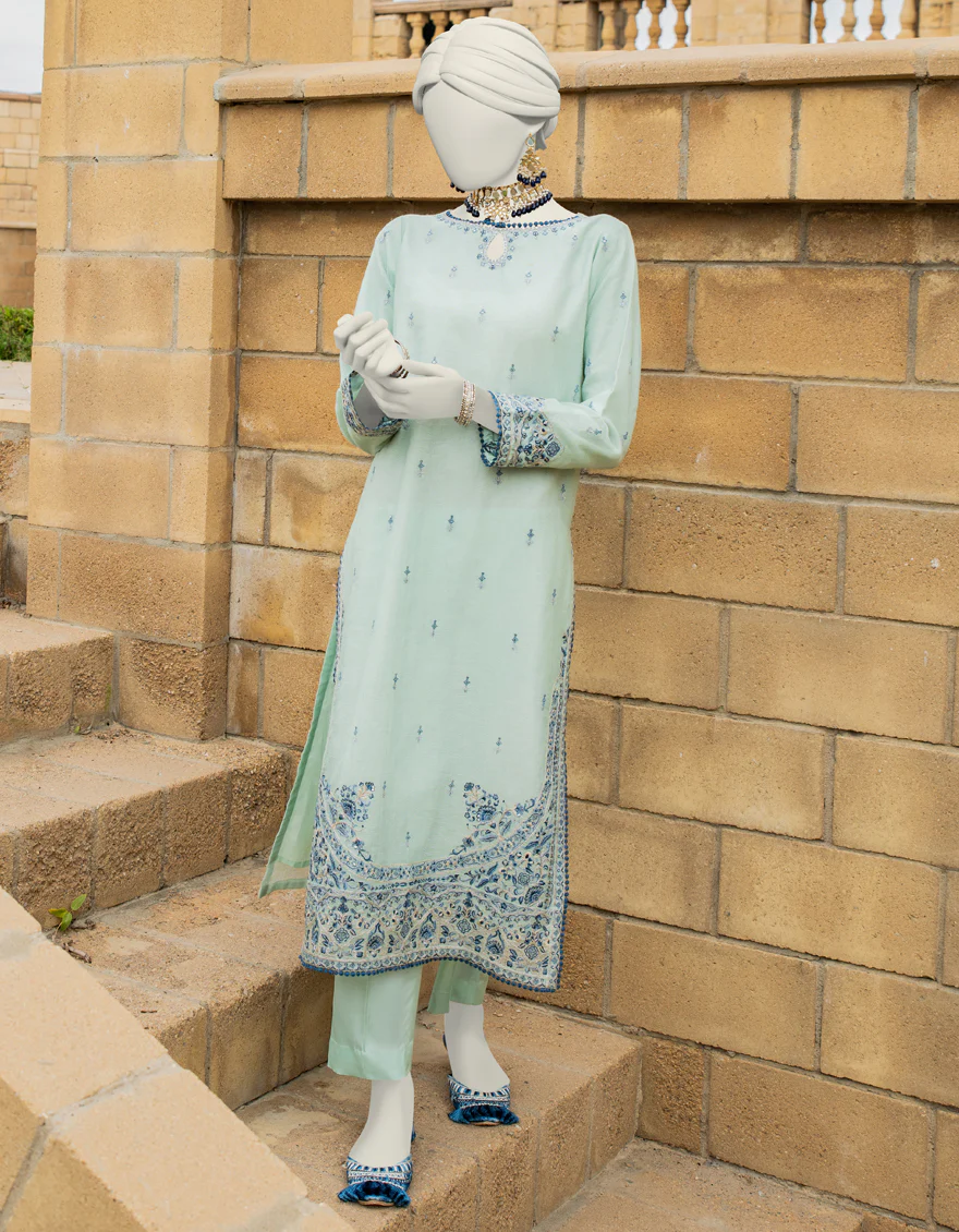 GREEN COTTON NET KURTI | JJLK-S-JSS-24-415 FB