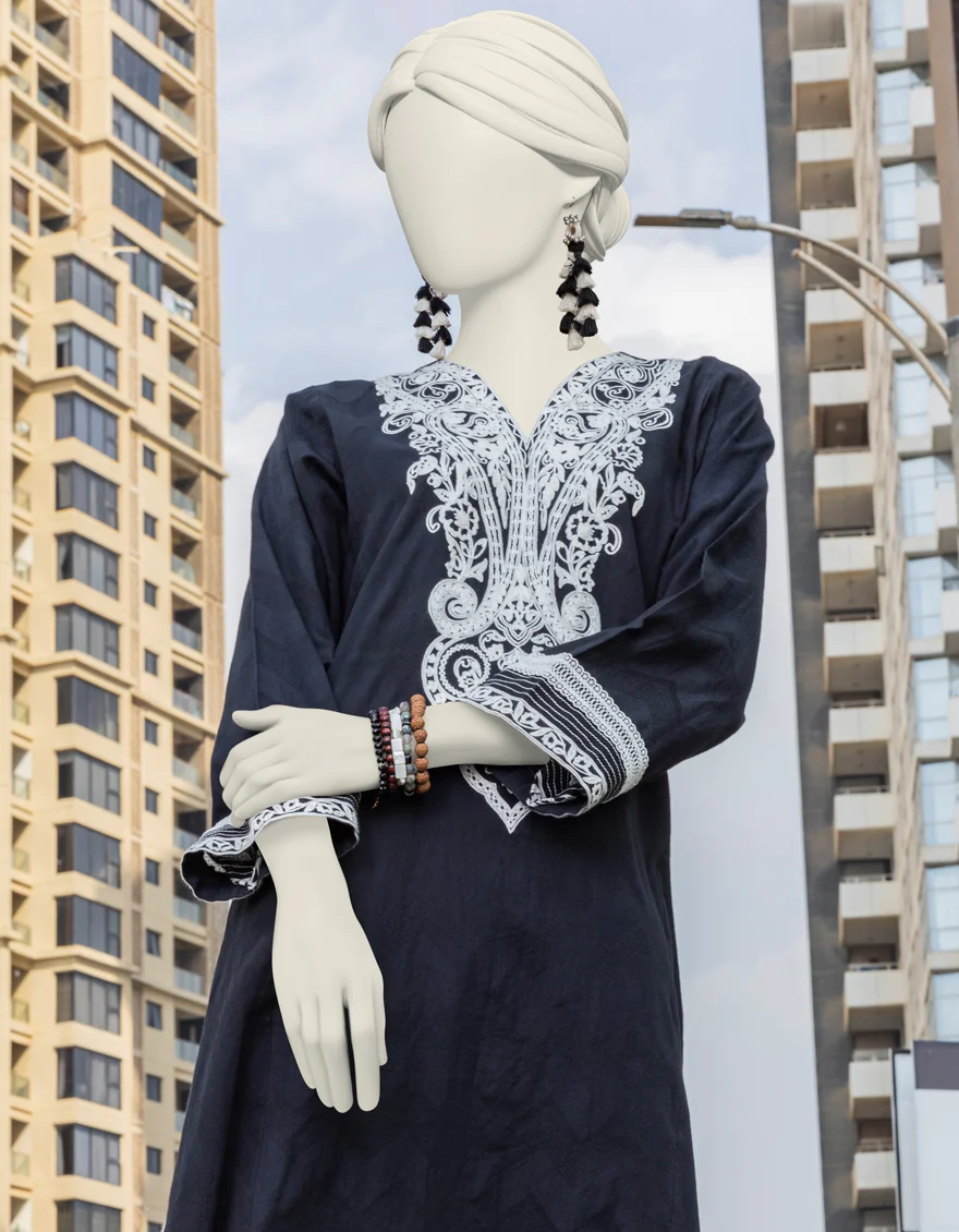BLACK TEXTURED KURTI | JJLK-S-JSS-24-416 FB