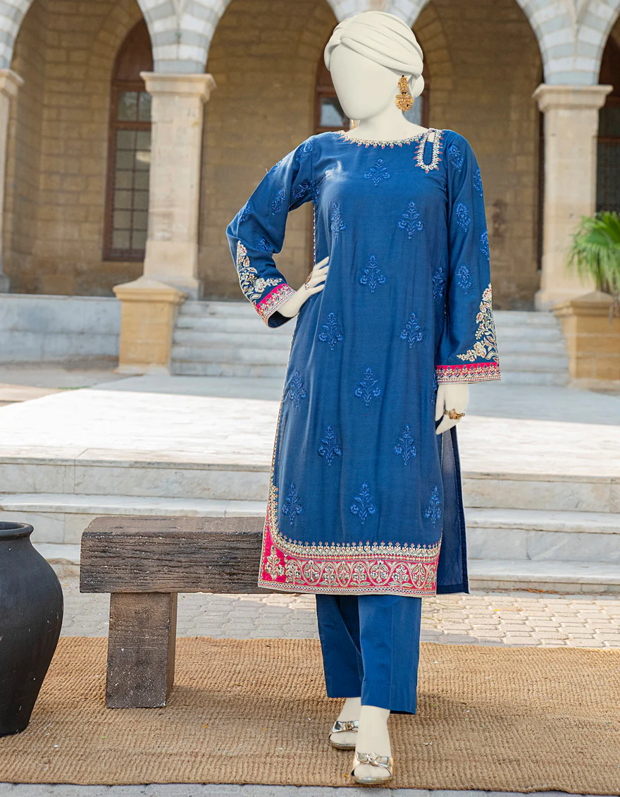 BLUE SILK KURTI | JJLK-S-JSS-24-424 FB/ELFESYA-05