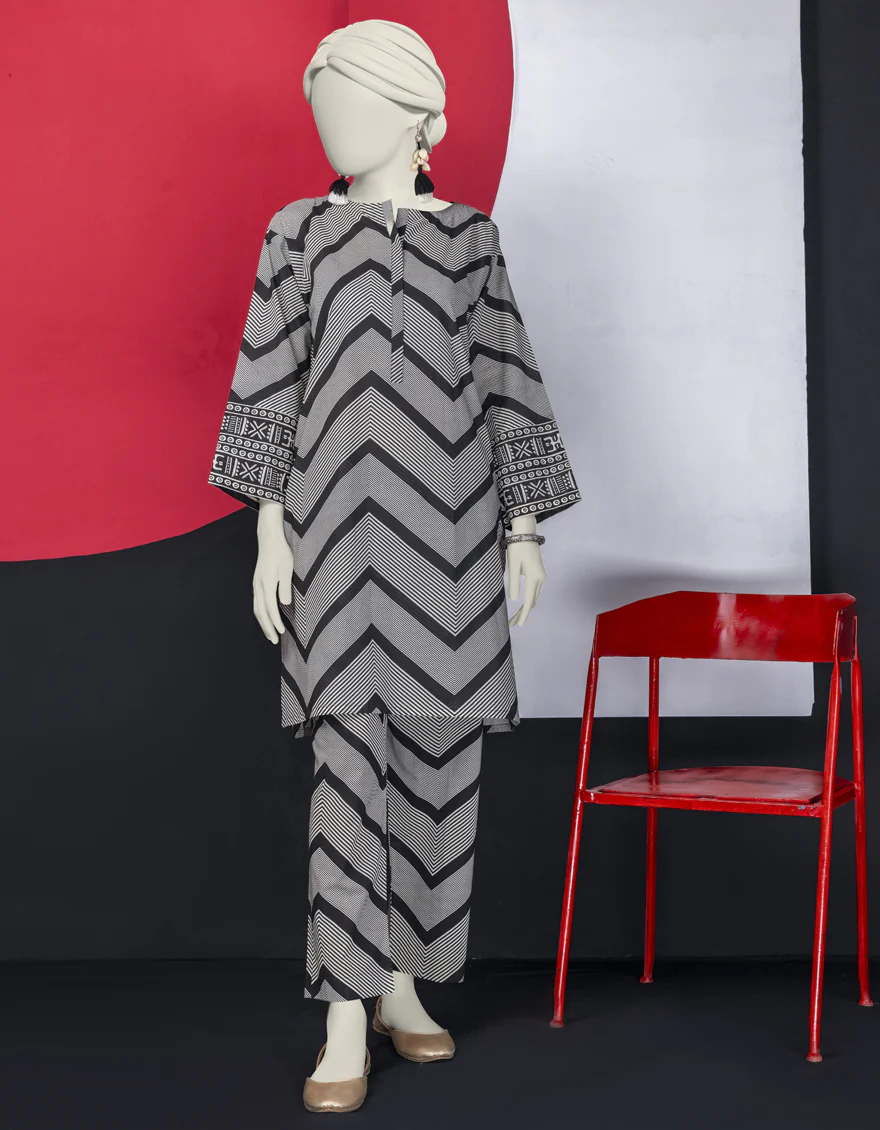 BLACK LAWN KURTI | JJLK-S-JSS-24-452 FB/ESSENTIAL-19