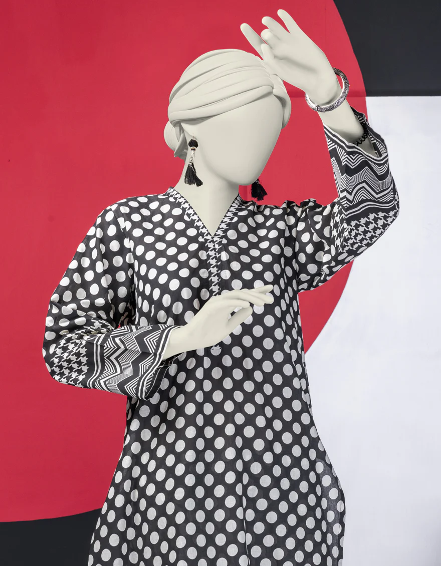 BLACK LAWN KURTI | JJLK-S-JSS-24-454 FB/ESSENTIAL-21 - Image 2