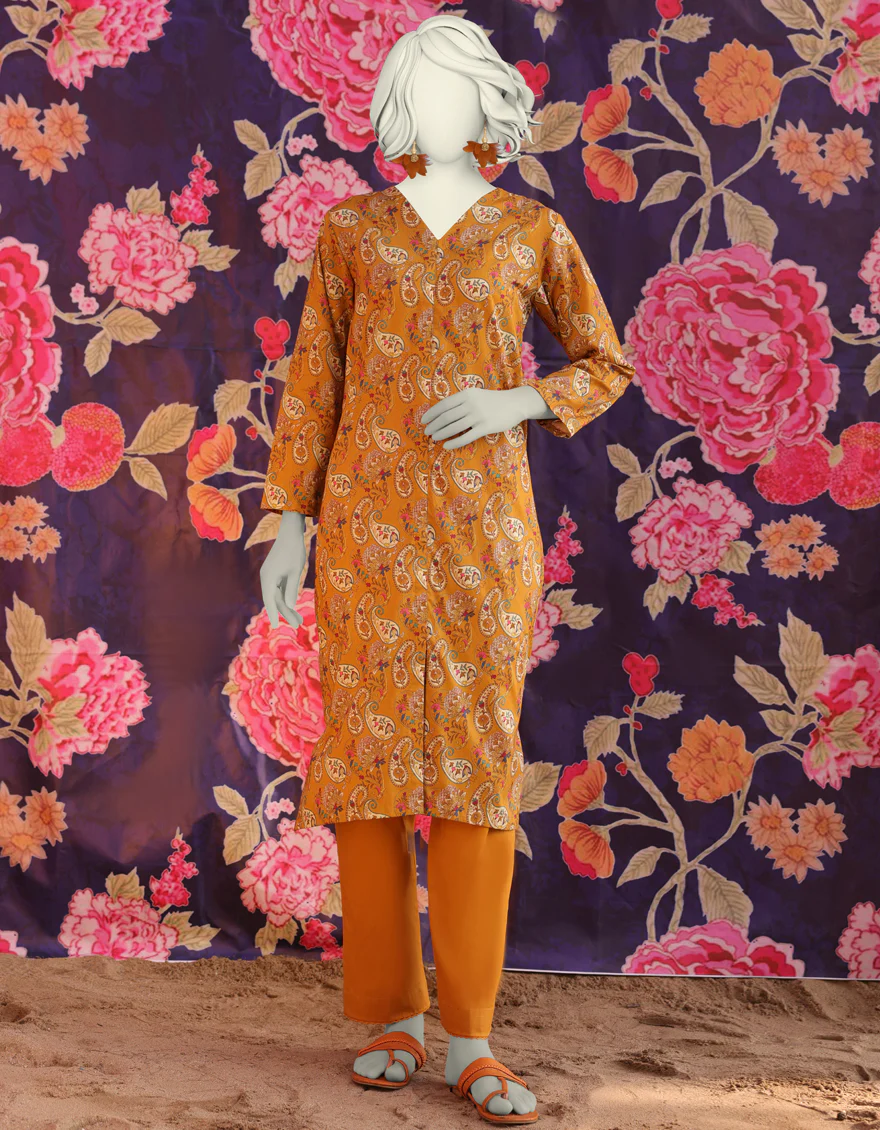 MUSTARD LAWN KURTI | JJLK-S-JSS-25-306 FB/ESSENTIAL-06
