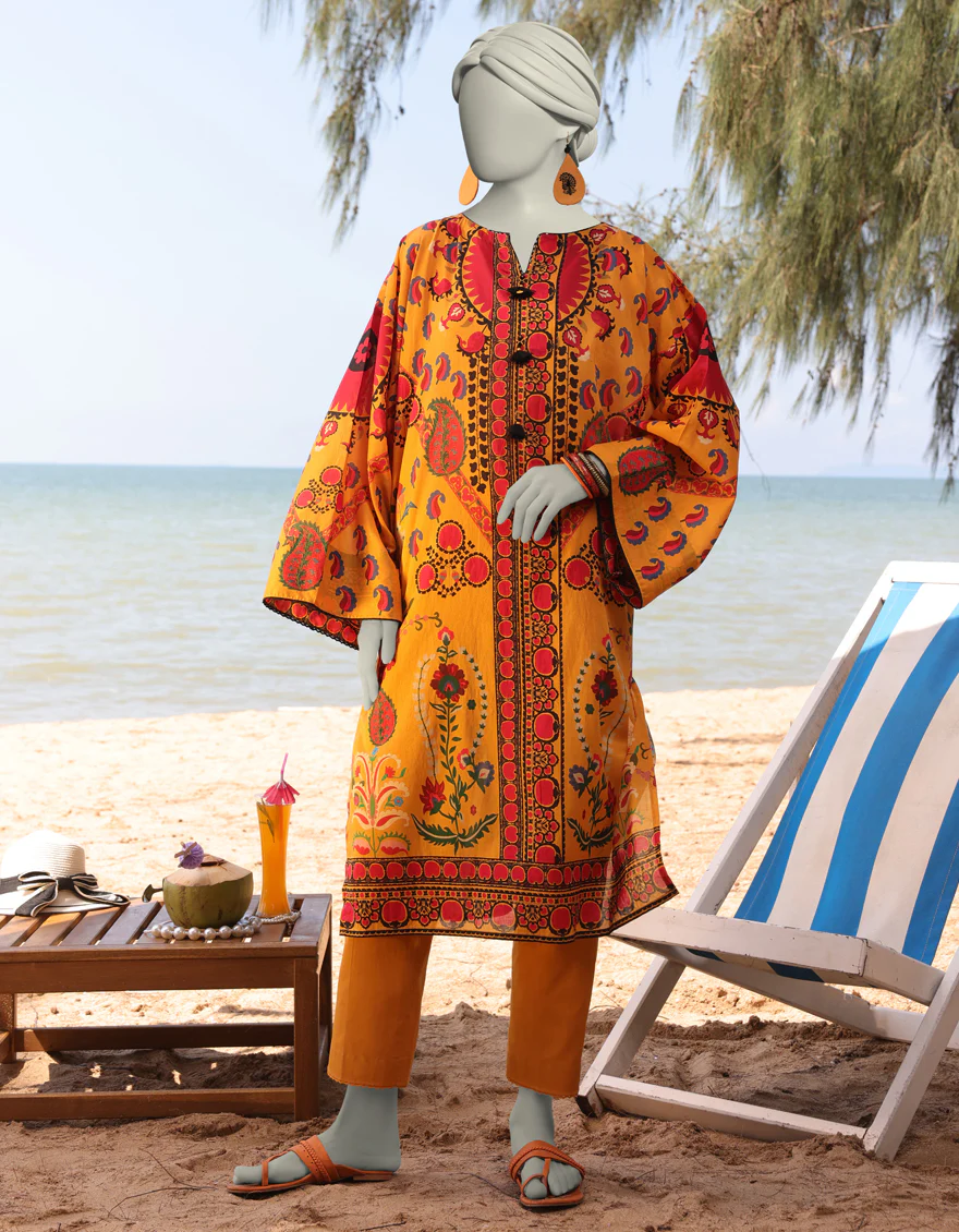 YELLOW DIGITAL KURTI | JJLK-S-JSS-25-330 FB/UZBEK CHARM 2