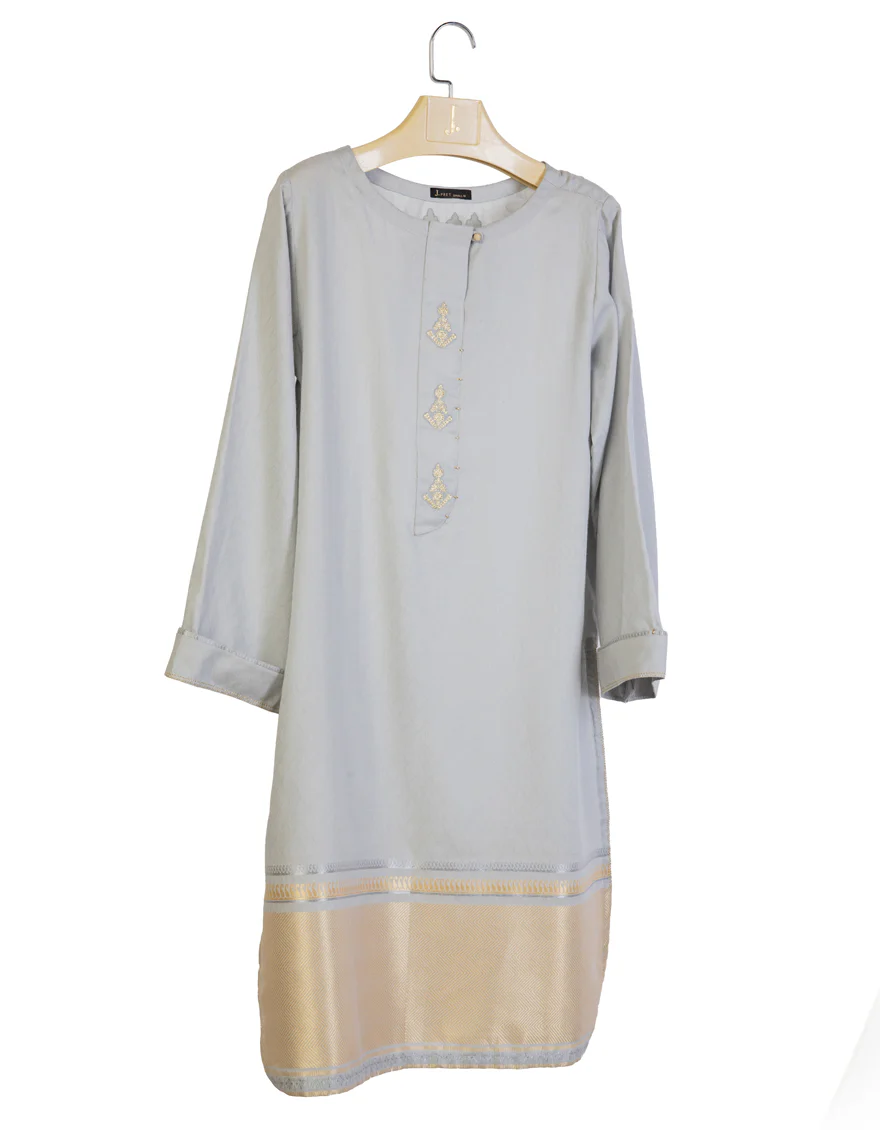 GREY JACQUARD KURTI | JJLK-S-JSS-25-399 FB/ROYAL-001