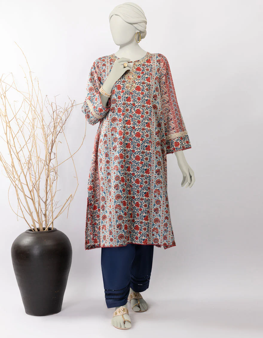 MULTICOLOR LAWN KURTI | JJLK-S-JSS-25-455-A