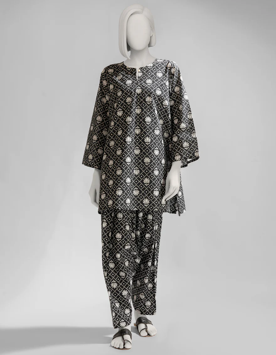 BLACK LAWN KURTI | JJLK-S-JSS-25-496 FB
