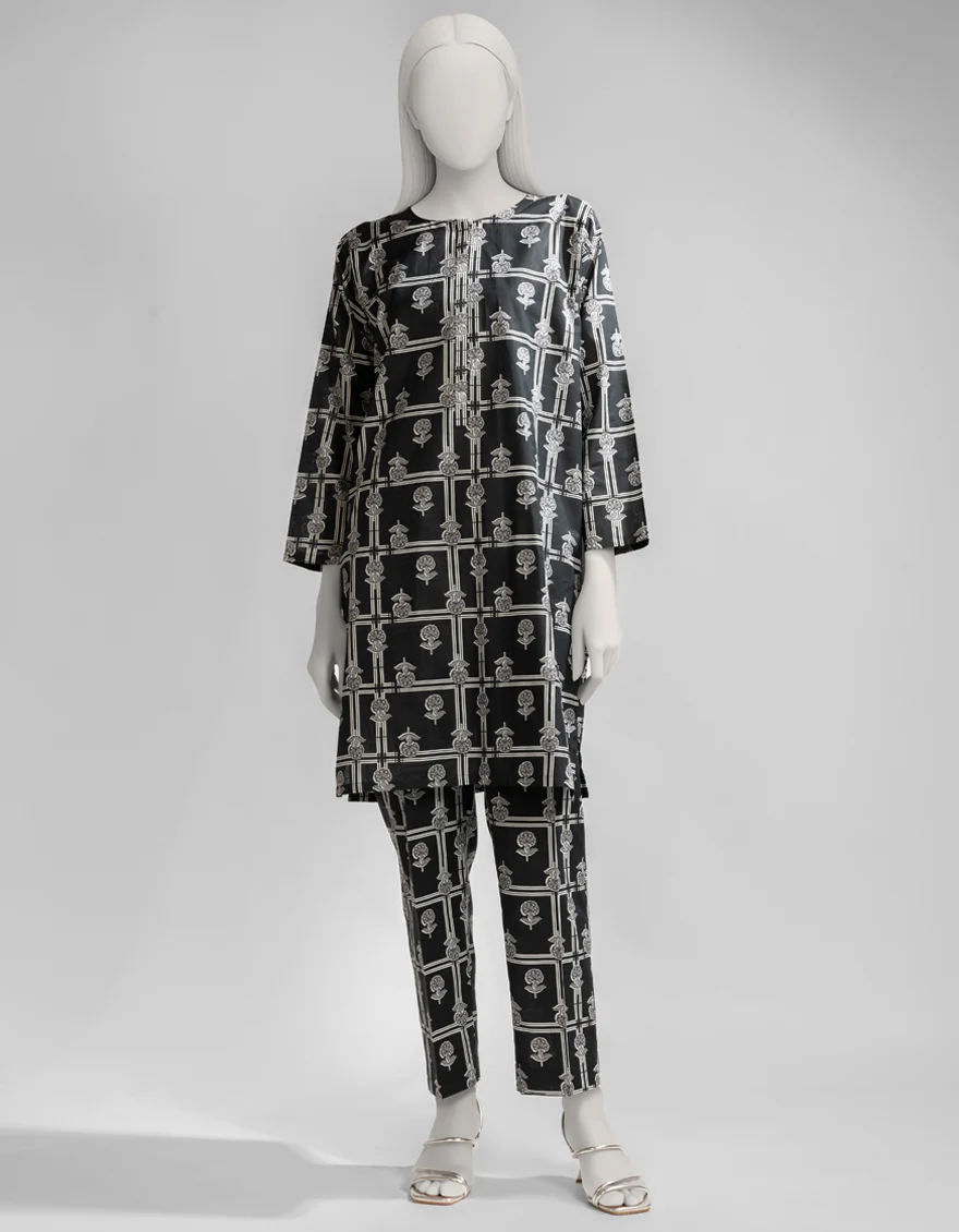 BLACK LAWN KURTI | JJLK-S-JSS-25-499 FB