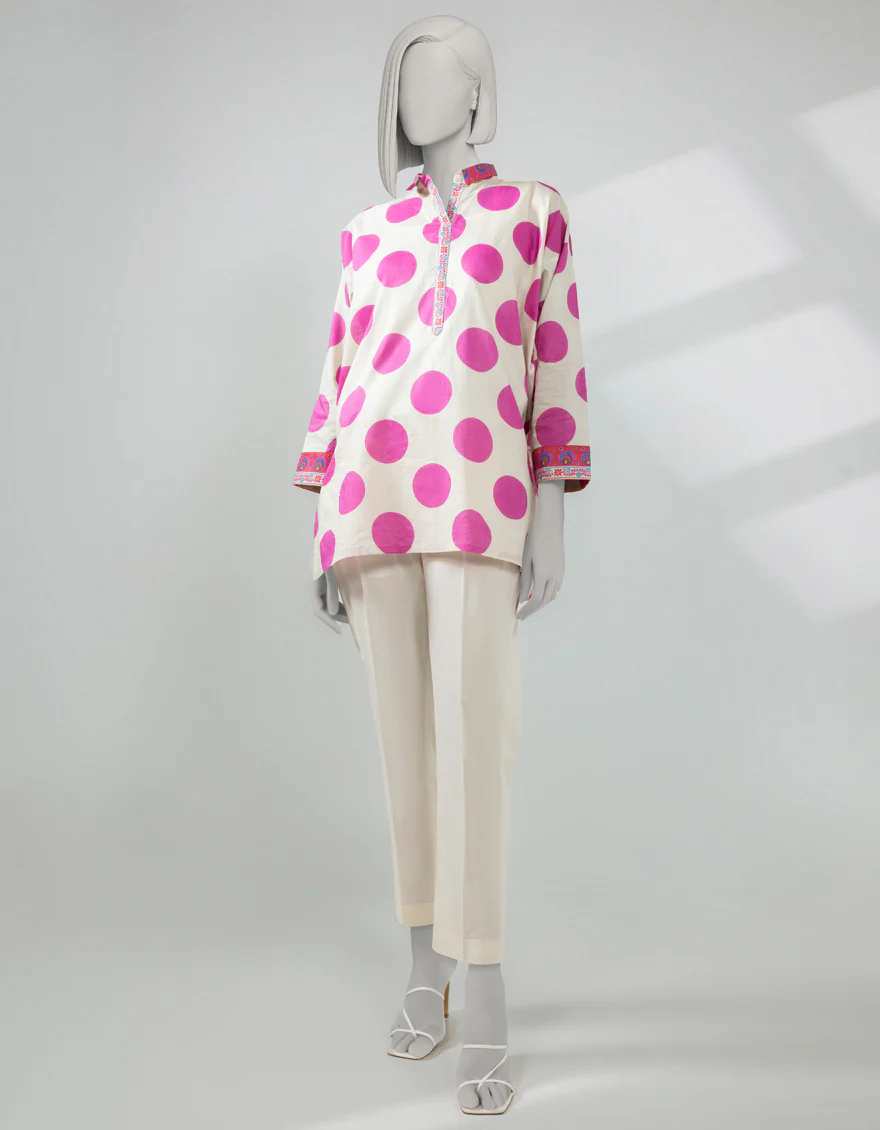 OFF WHITE LAWN KURTI | JJLK-S-JSS-25-511 FB/POLKA-2