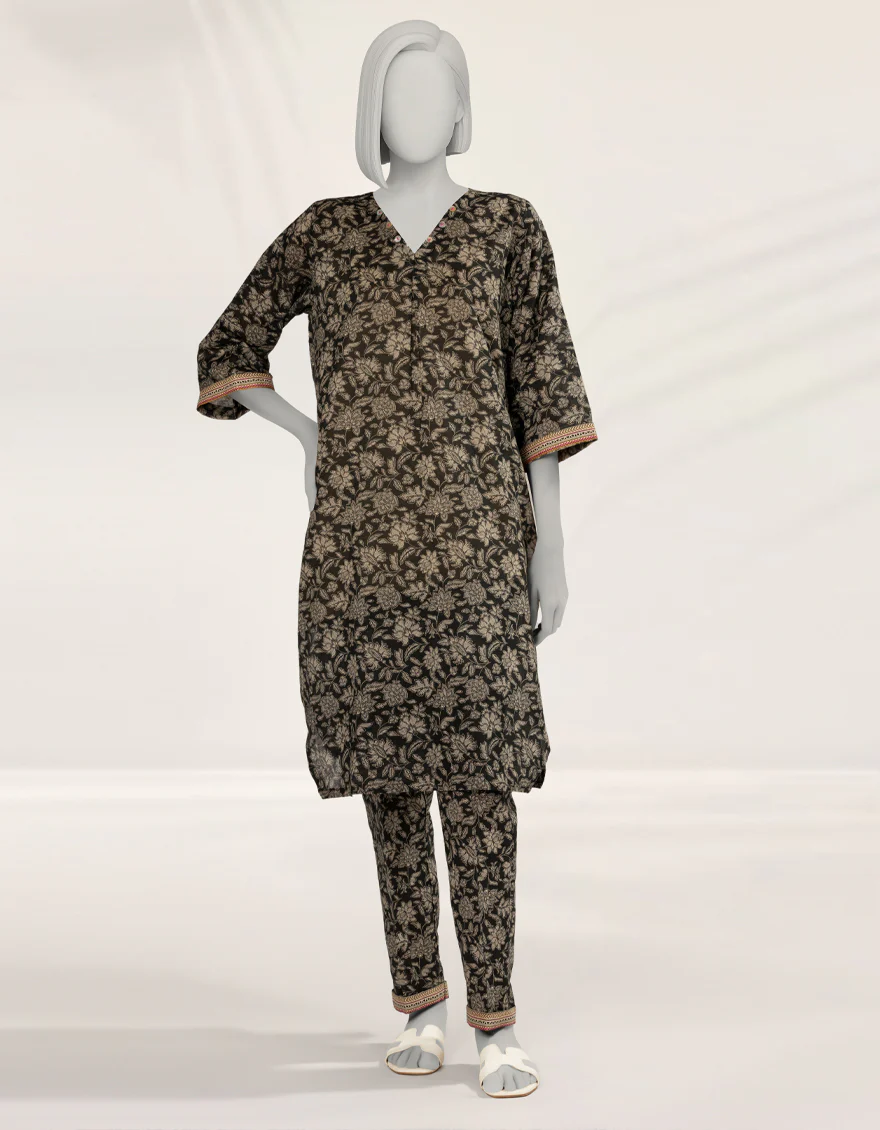 BLACK LAWN KURTI | JJLK-S-JSS-25-522 FB/ESSENTIALS-63