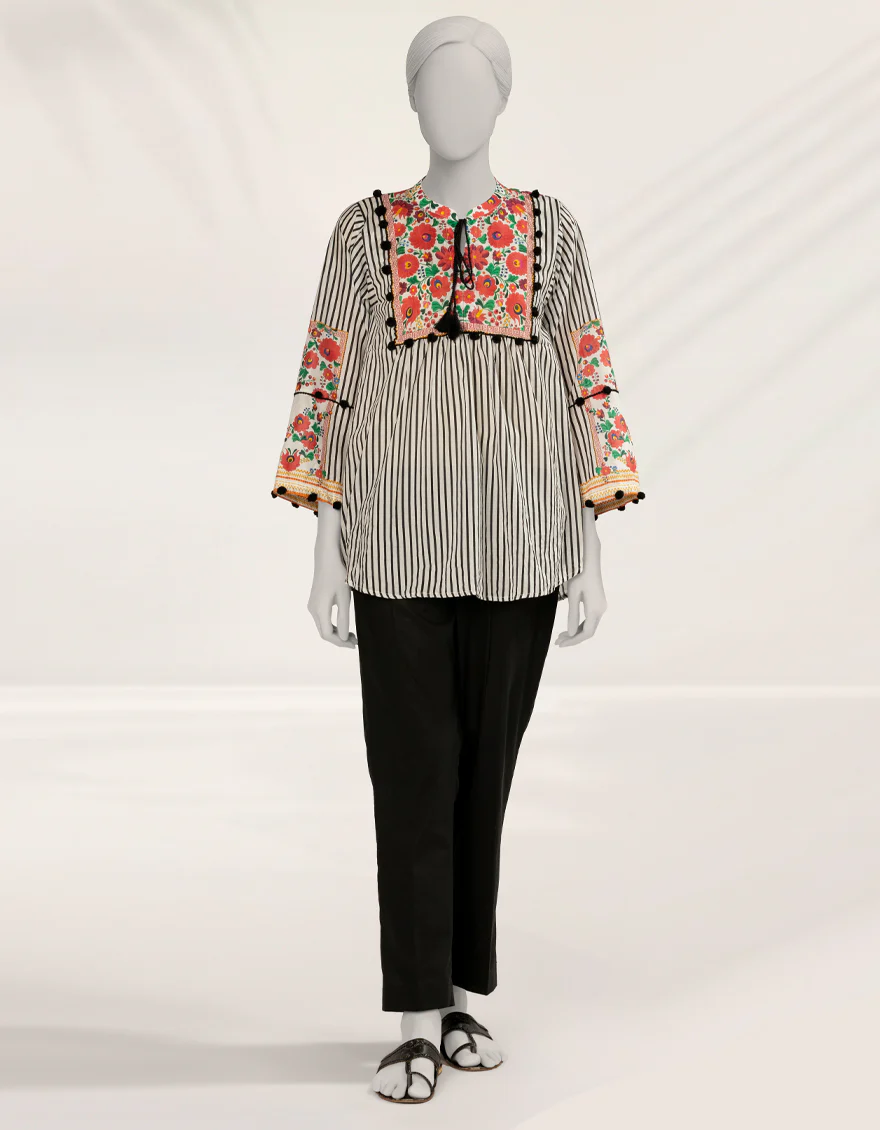 WHITE LAWN KURTI | JJLK-S-JSS-25-527 FB/POLISH-2