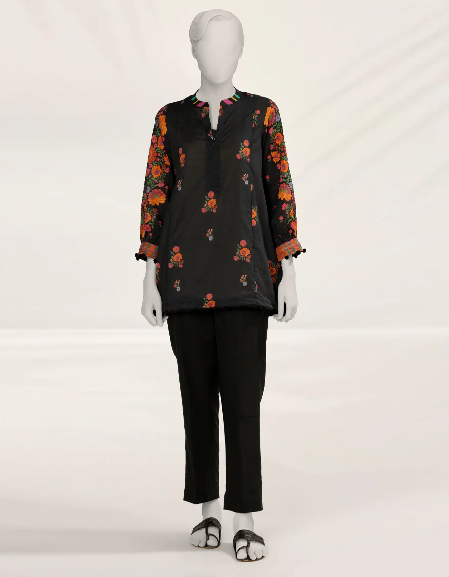 BLACK LAWN KURTI | JJLK-S-JSS-25-528 FB/POLISH-3