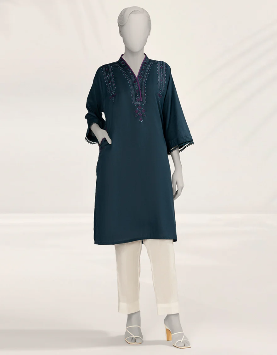 BLUE DOBBY KURTI | JJLK-S-JSS-25-536 FB/ETHNIC-3