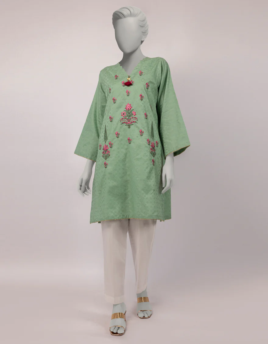 GREEN DOBBY KURTI | JJLK-S-JSS-26-593 FB/ASSORTMENT-05