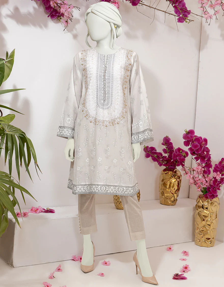 WHITE LAWN KURTI | JJLK-S-JSS-US-22-382 FB/KISWA