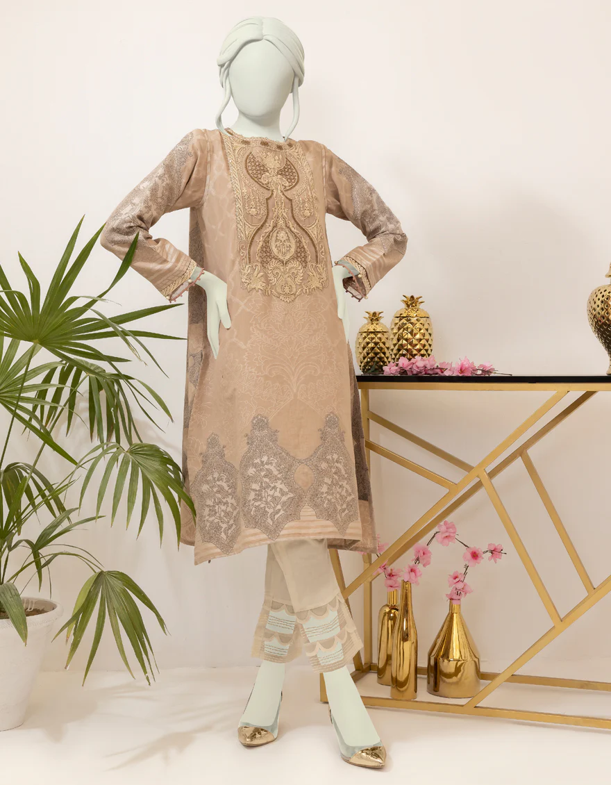 BEIGE JACQUARD KURTI | JJLK-S-JSS-US-22-402 FB/KAINA