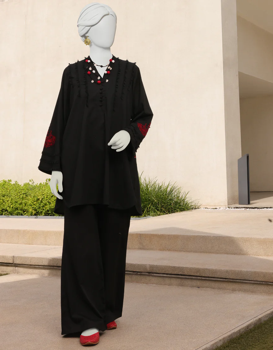 BLACK LAWN KURTI | JJLK-S-JSS-US-23-344 FB/RAVEN-669