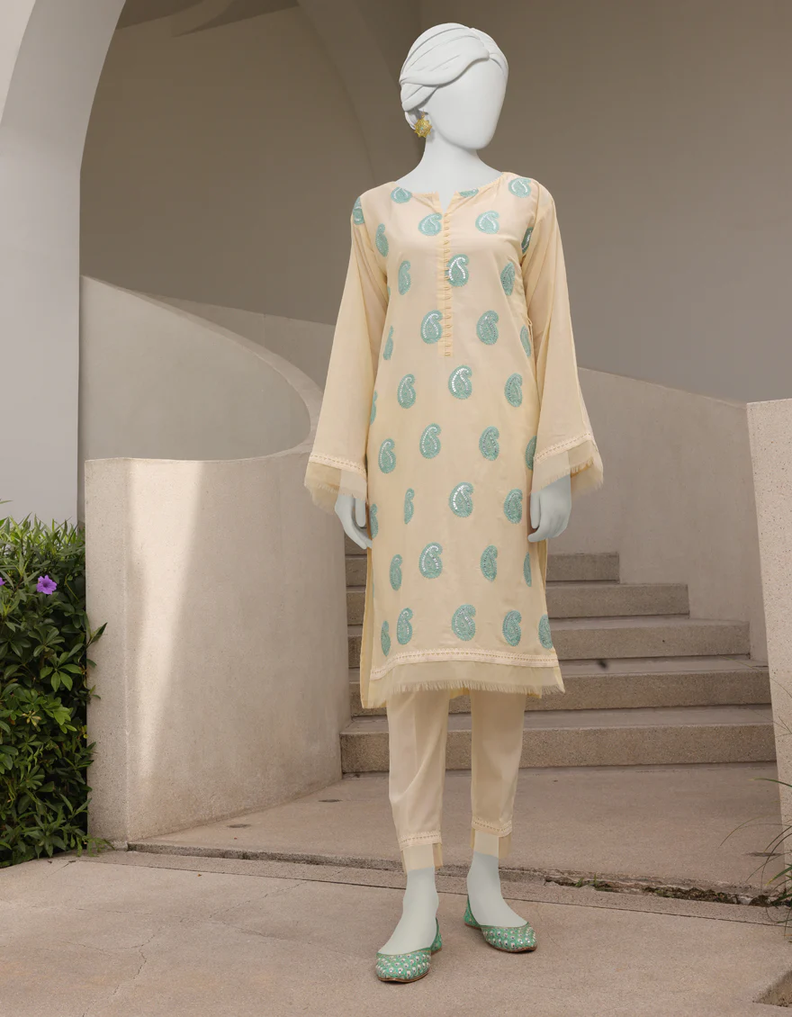 LIGHT YELLOW LAWN KURTI | JJLK-S-JSS-US-23-347 FB/PAISLEY-670