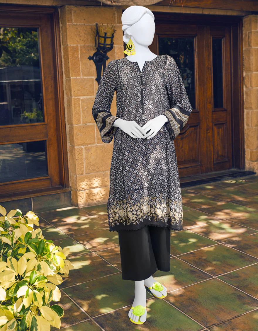 BLACK KURTI | JJLK-S-JSS-US-23-442 FB/BLACK AND WHITE-1