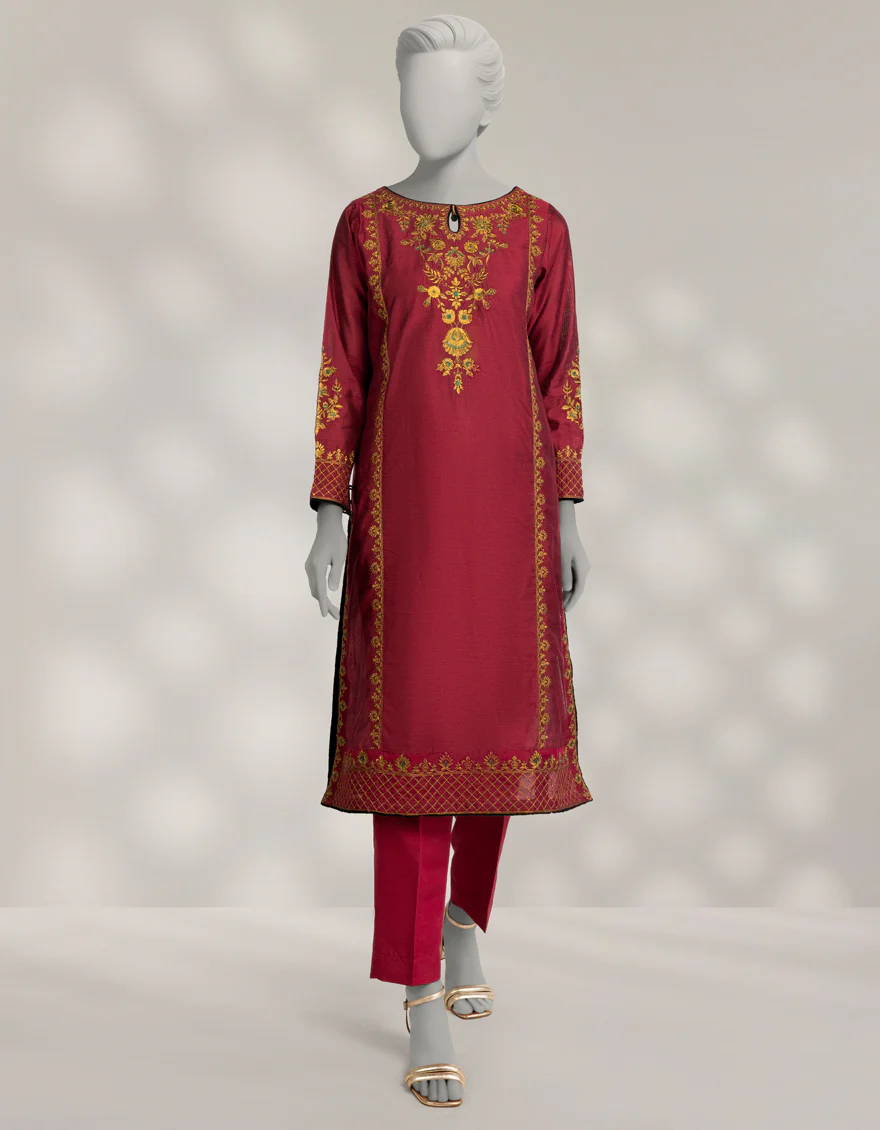 RED COTTON KURTI | JJLK-W-JFS-25-225 FB/ELFESYA-05