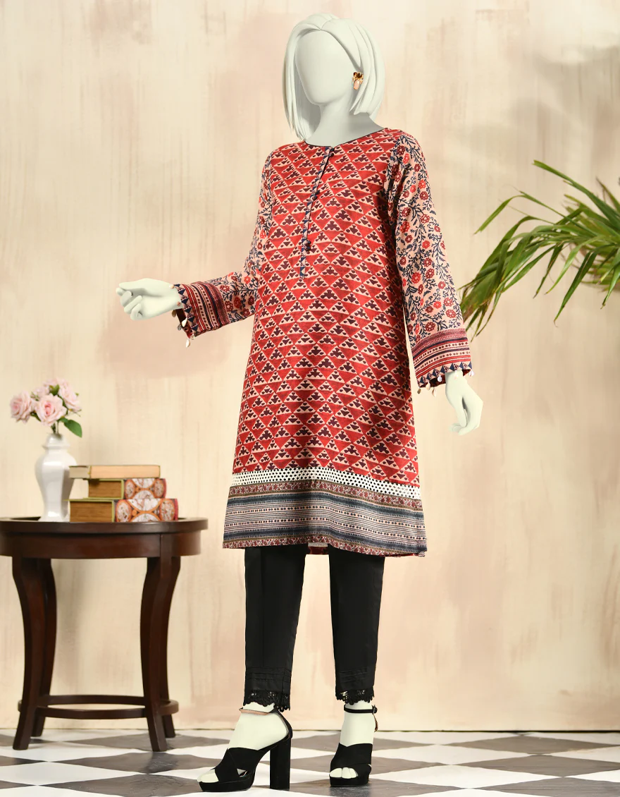 MAROON-RED KHADDAR KURTI | JJLK-W-JPWK-US-22-801 FB/FF-490