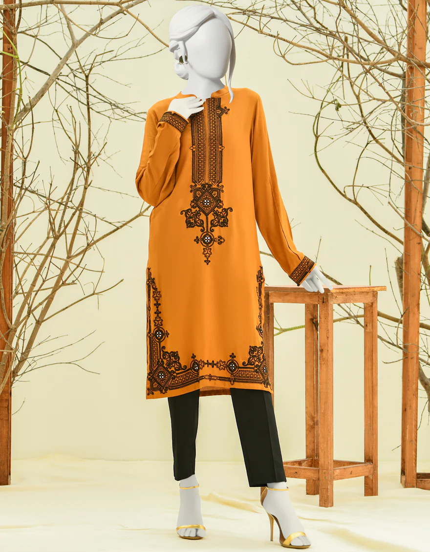 MUSTARD DOBBY KURTI | JJLK-W-JPWK-US-22-835 FB/MF-575