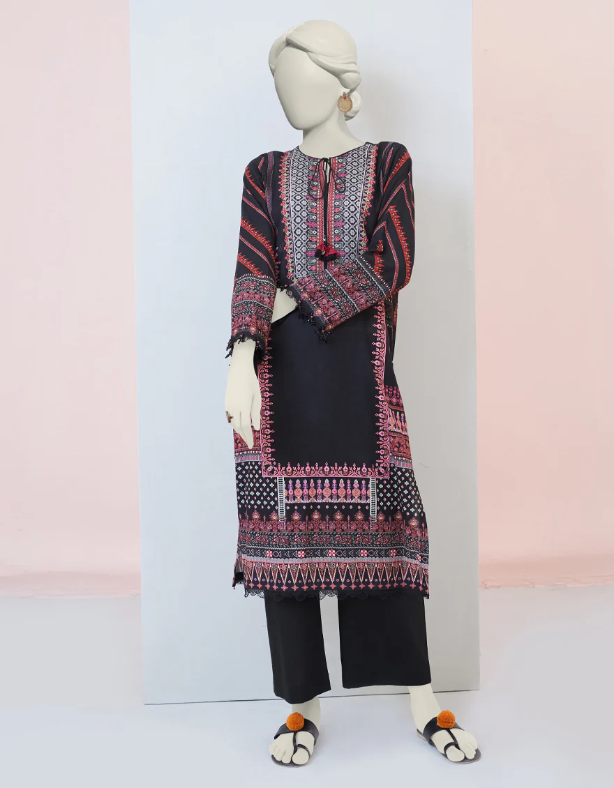 BLACK KHADDAR KURTI | JJLK-W-JPWK-US-23-977 FB/JT-950(ZARQA)