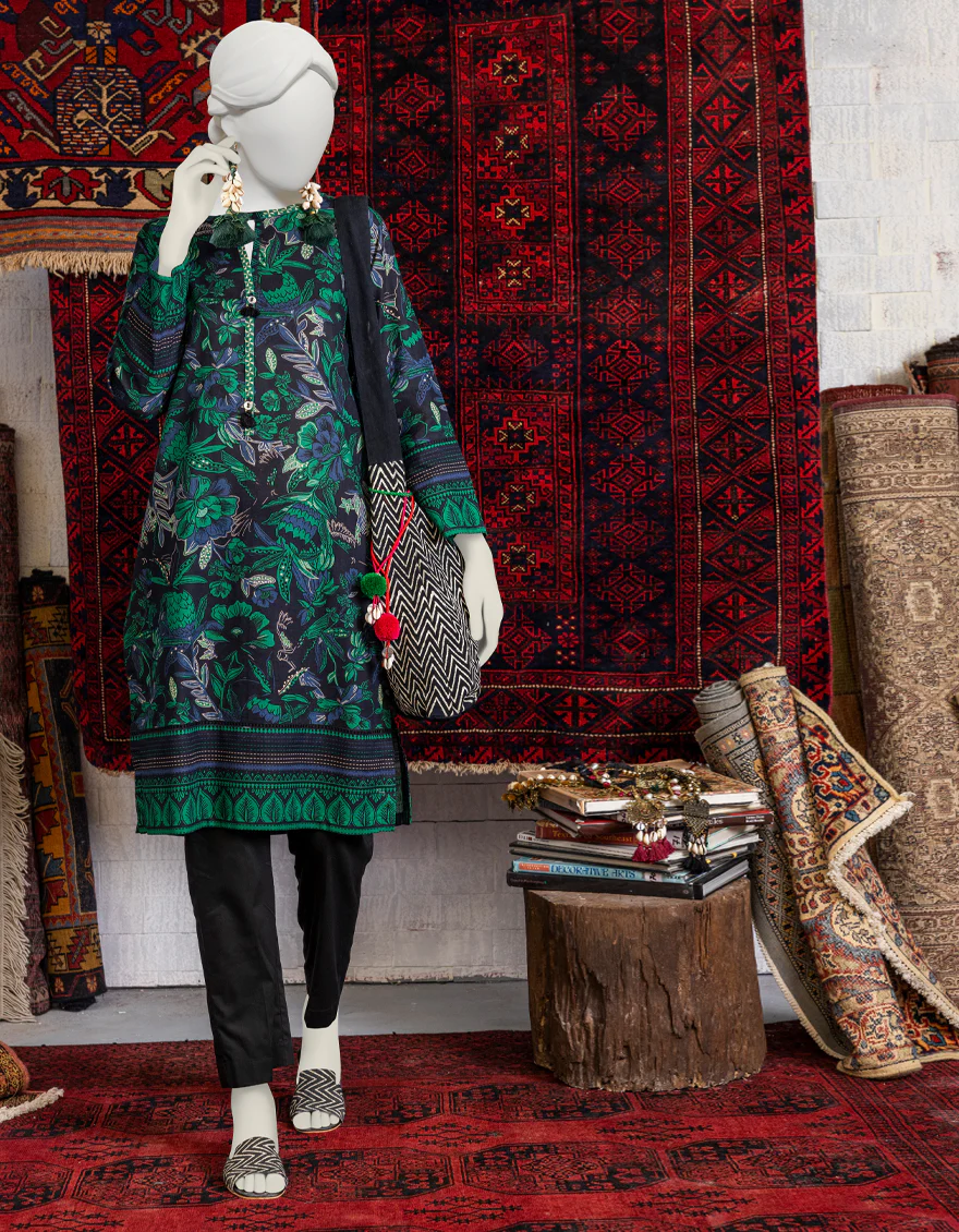 GREEN KHADDAR KURTI | JJLK-W-JPWK-US-23-994 FB/VICTORIAN