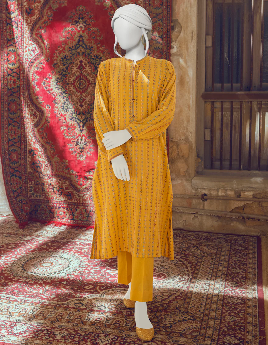 YELLOW JACQUARD KURTI | JJLK-W-JWS-US-22-3024 FB/V-WARP-003