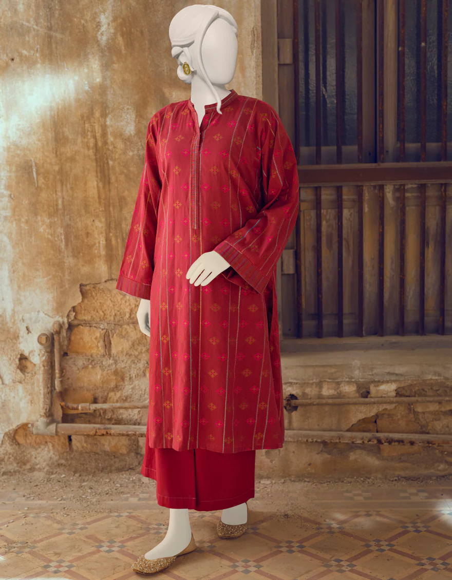 MAROON JACQUARD KURTI | JJLK-W-JWS-US-22-3028 FB/V-WARP-007