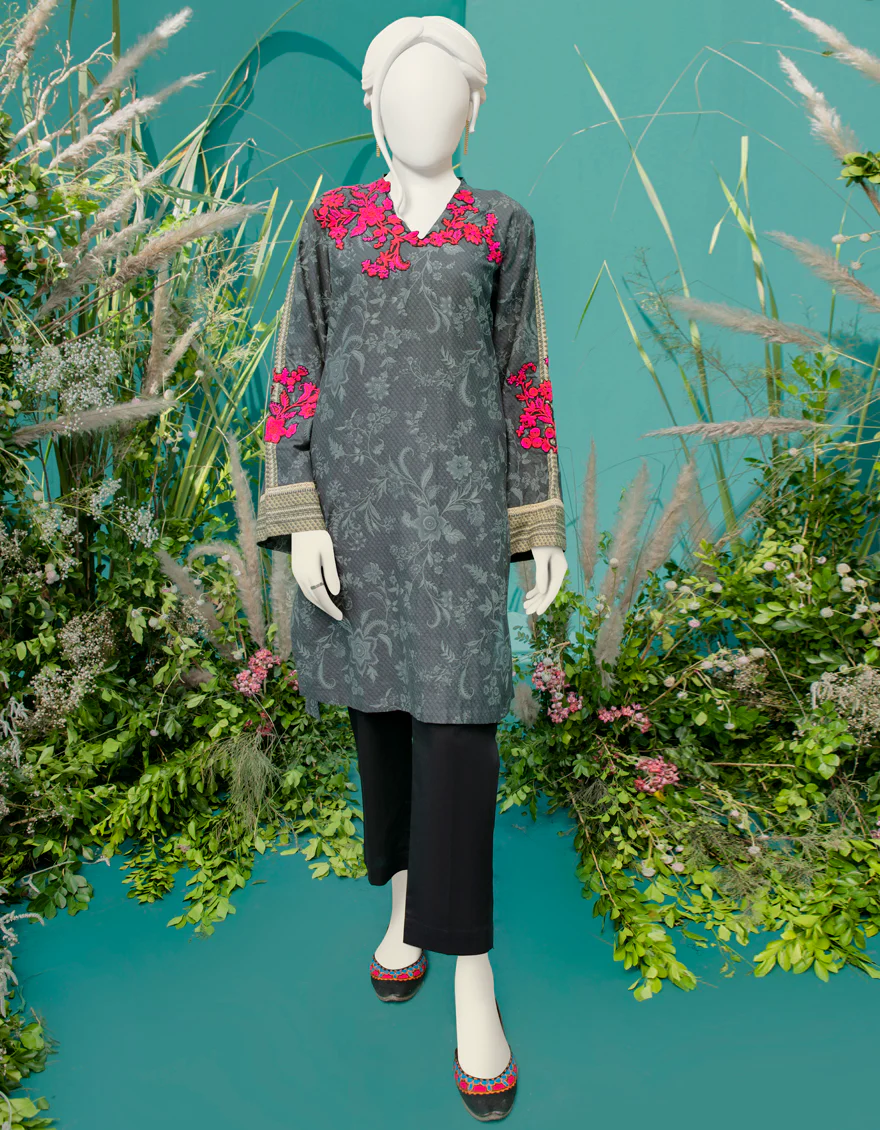 GREY LAWN KURTI | JJLK-W-JWS-US-22-3069 FB/MAROONED