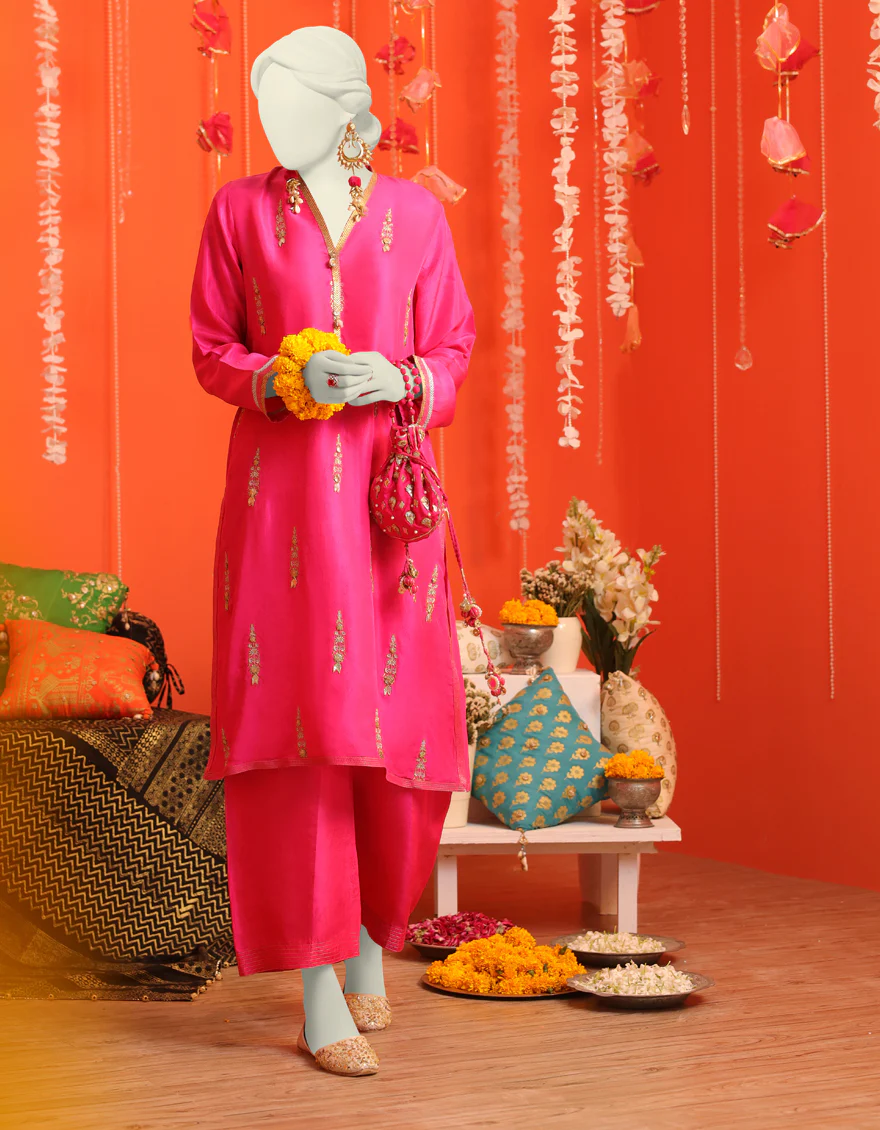 PINK KURTI | JJLK-W-JWS-US-23-3046 FB/GOTA VINTAGE-7