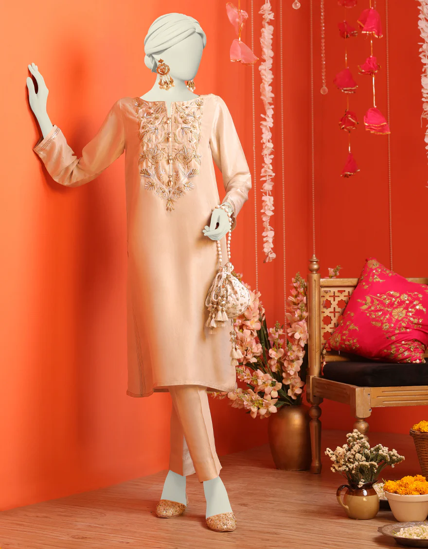 BEIGE KURTI | JJLK-W-JWS-US-23-3048 FB/GOTA VINTAGE-9