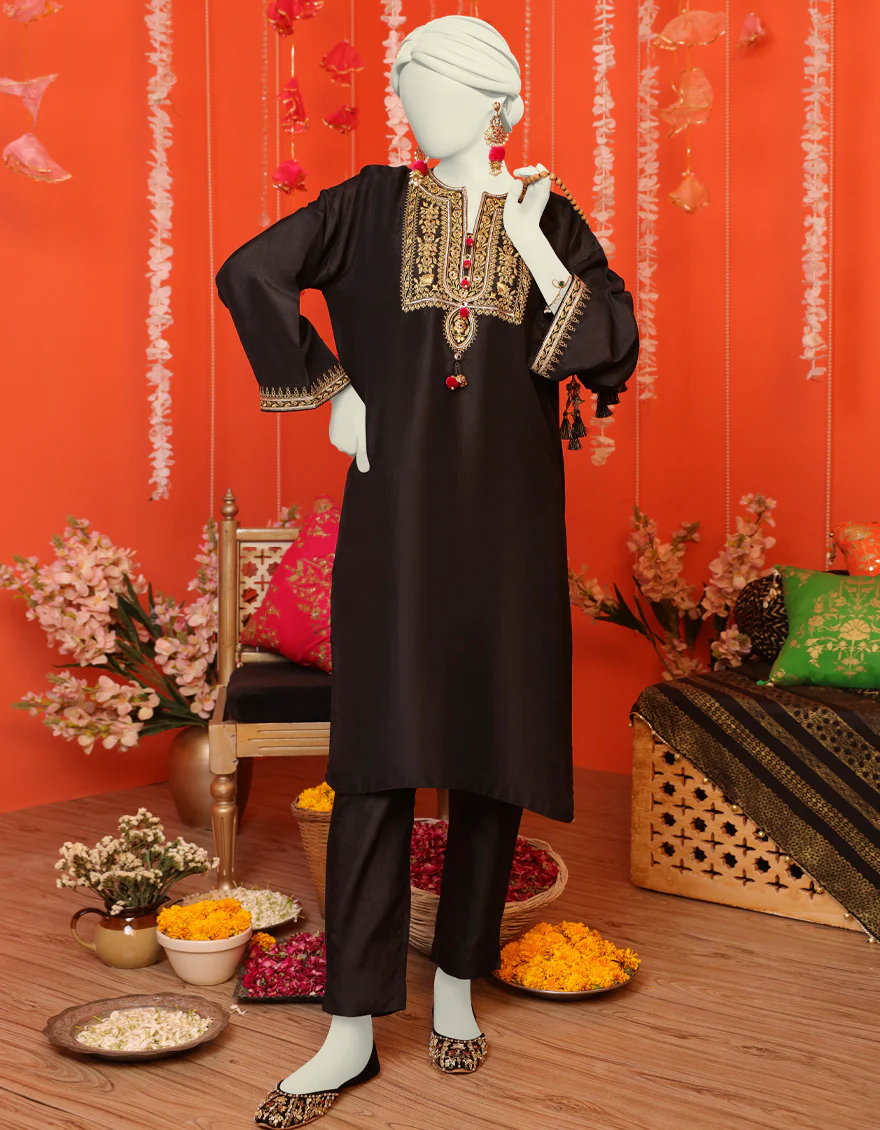 BLACK KURTI | JJLK-W-JWS-US-23-3049 FB/GOTA VINTAGE-10