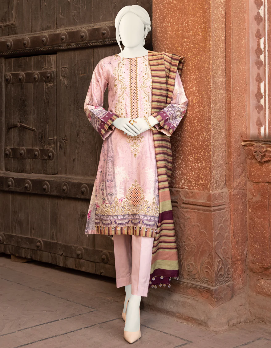 PINK CAMBRIC 3PC UNSTITCHED | JJLS-S-JPUS-US-22-316 JA-694