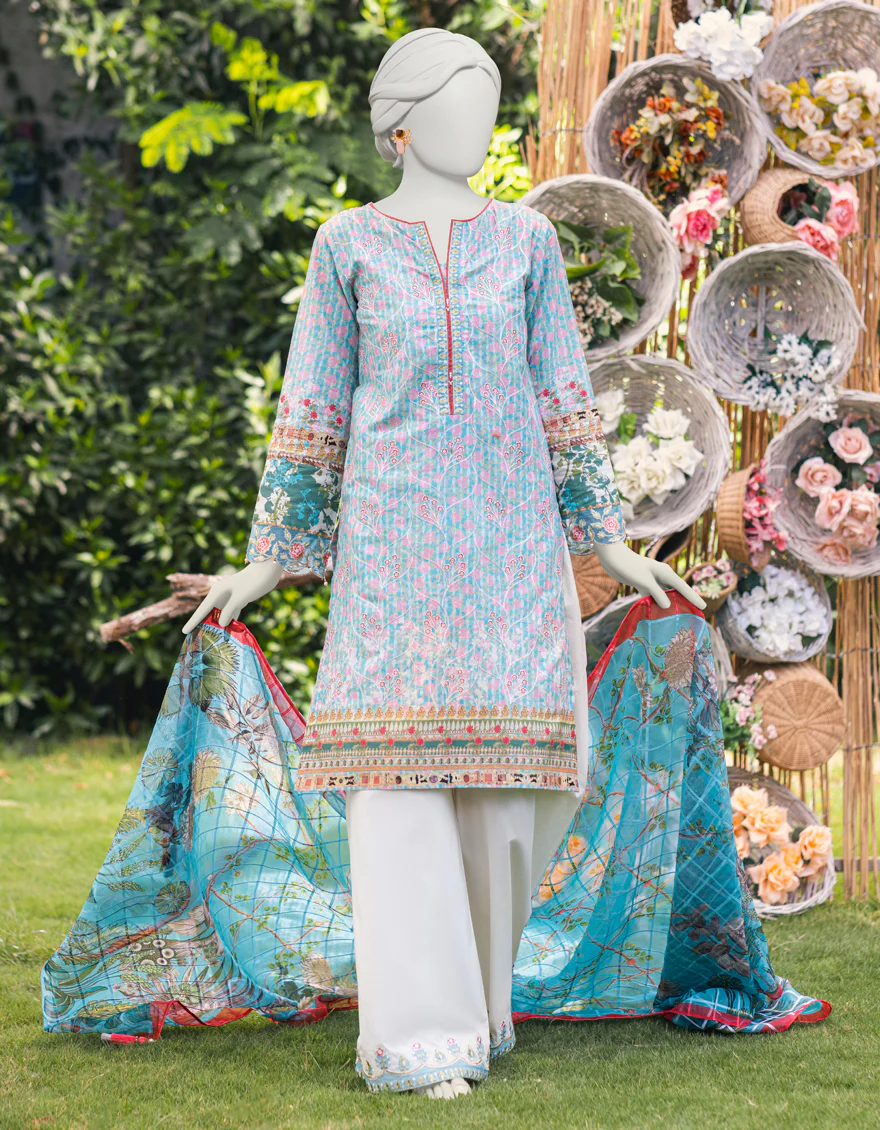 SKY BLUE LAWN 3PC UNSTITCHED | JJLS-S-JPUS-US-23-583 JN-471