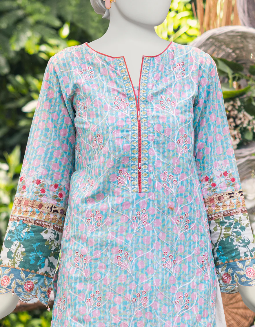 SKY BLUE LAWN 3PC UNSTITCHED | JJLS-S-JPUS-US-23-583 JN-471 - Image 2