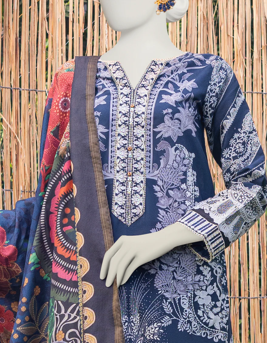 BLUE LAWN 3PC UNSTITCHED | JJLS-S-JPUS-US-23-588 JN-409 - Image 3