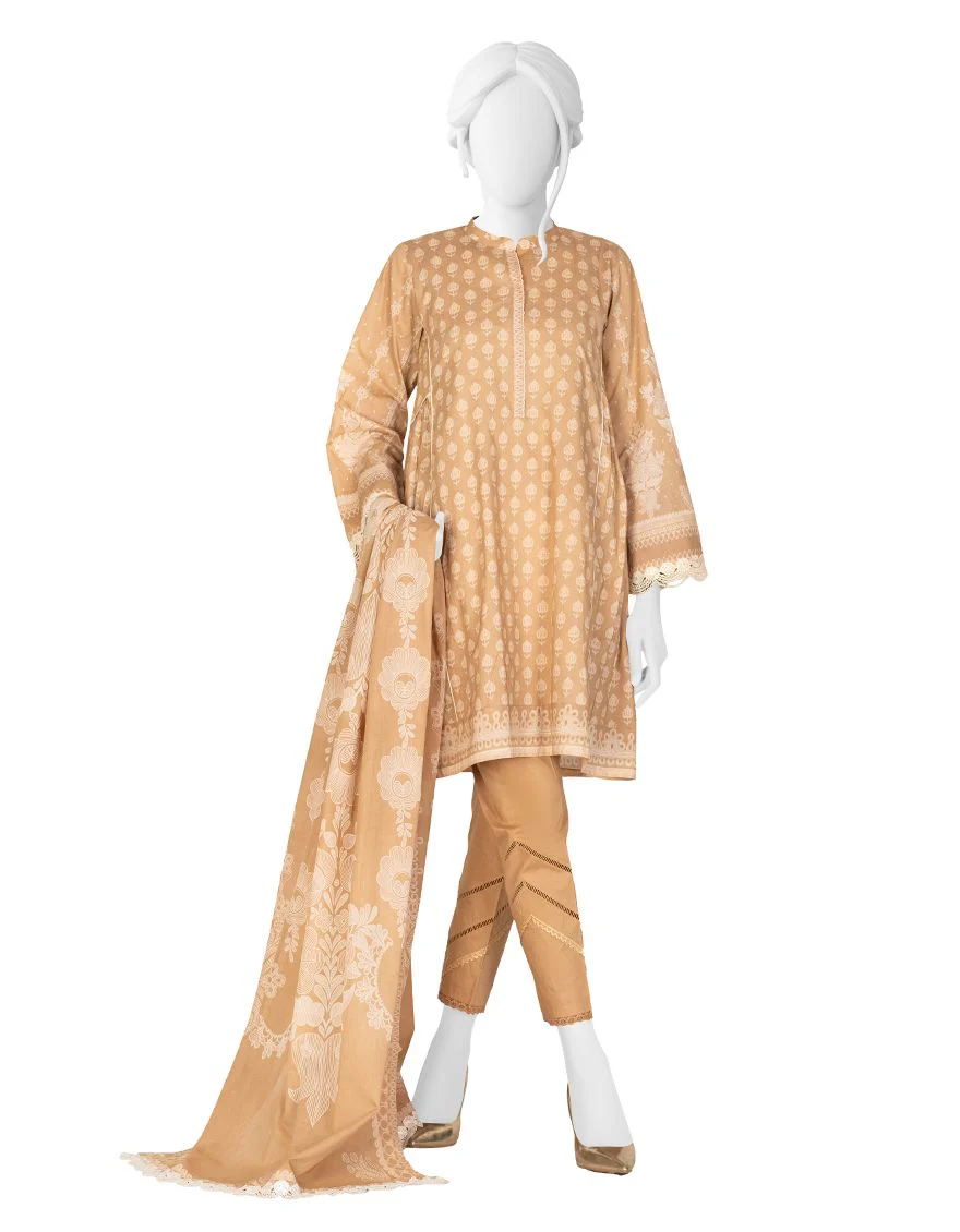 KHAKI LIMINAL 3PC UNSTITCHED | JJLS-S-JPW-US-21-1700 FB/ROYA