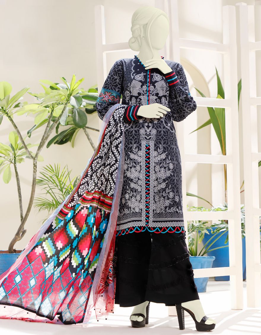 BLACK LAWN 3PC UNSTITCHED | JJLS-S-JPW-US-21-1715 FB/COLLAGE