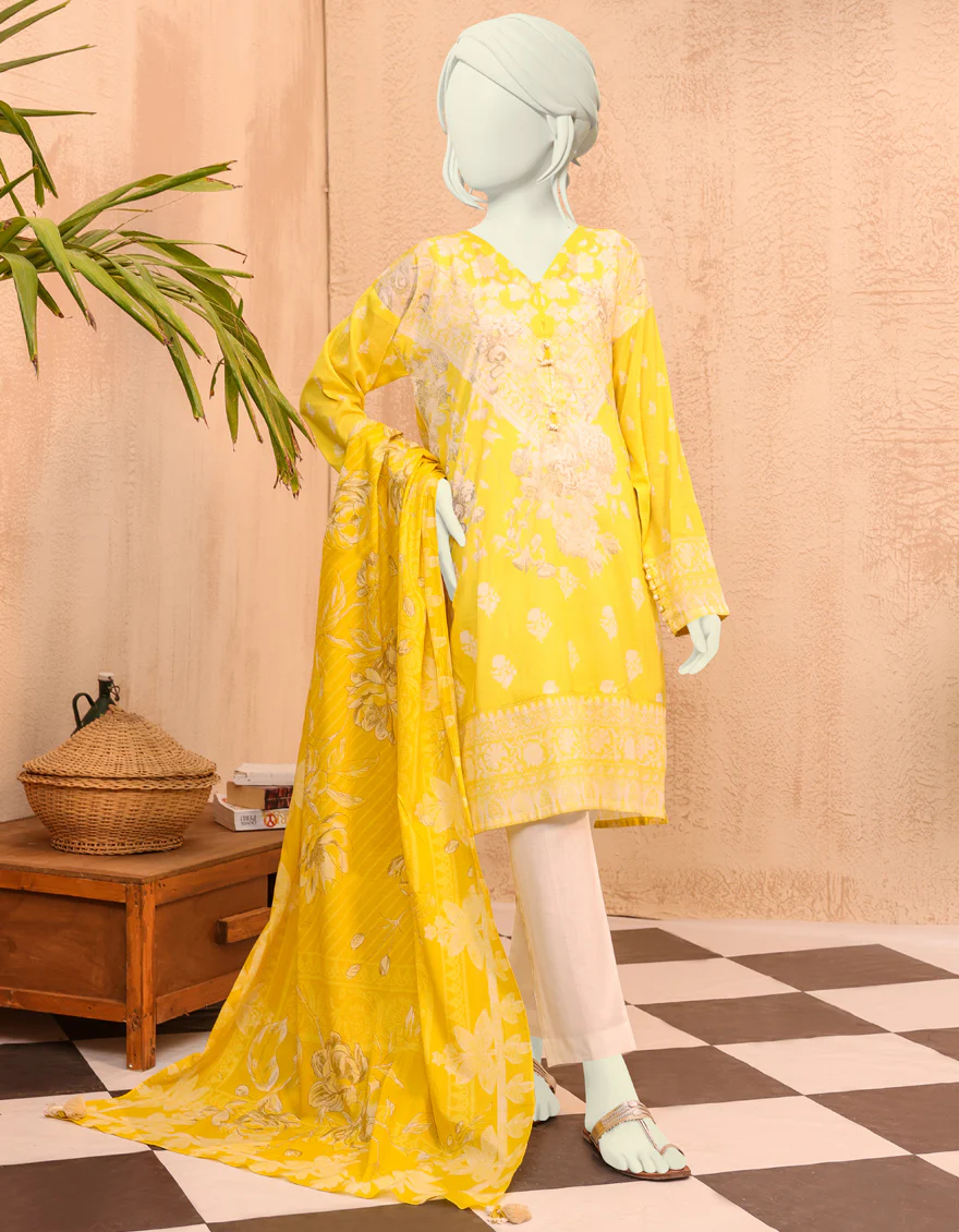 YELLOW LAWN 3PC UNSTITCHED | JJLS-S-JPW-US-22-003 FB/ISIDORE
