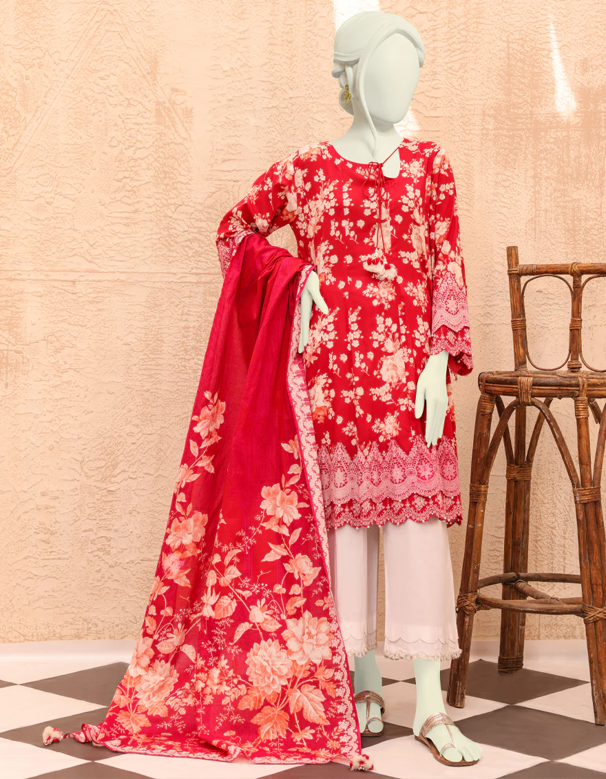 RED LAWN 3PC UNSTITCHED | JJLS-S-JPW-US-22-007 FB/LIV