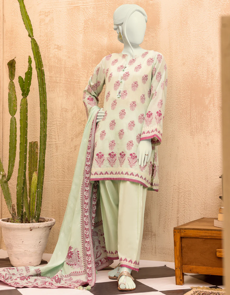 SEA GREEN LAWN 3PC UNSTITCHED | JJLS-S-JPW-US-22-024 FB/SOHA
