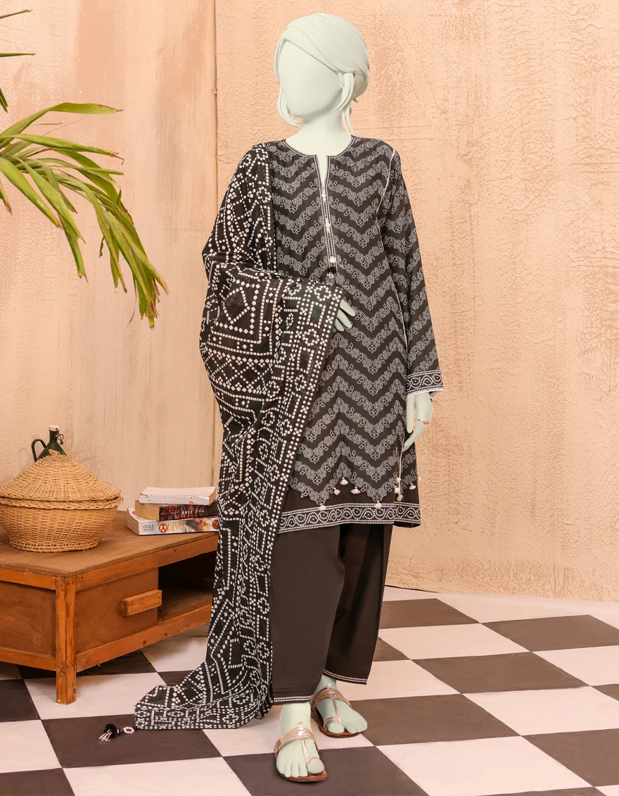 BLACK LAWN 3PC UNSTITCHED | JJLS-S-JPWU-US-22-033 FB/VANESSA