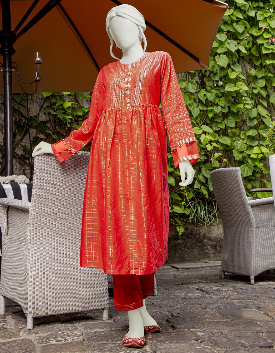 RED 1PC UNSTITCHED | JJLS-S-JSU-US-22-917 FB/BDL-002