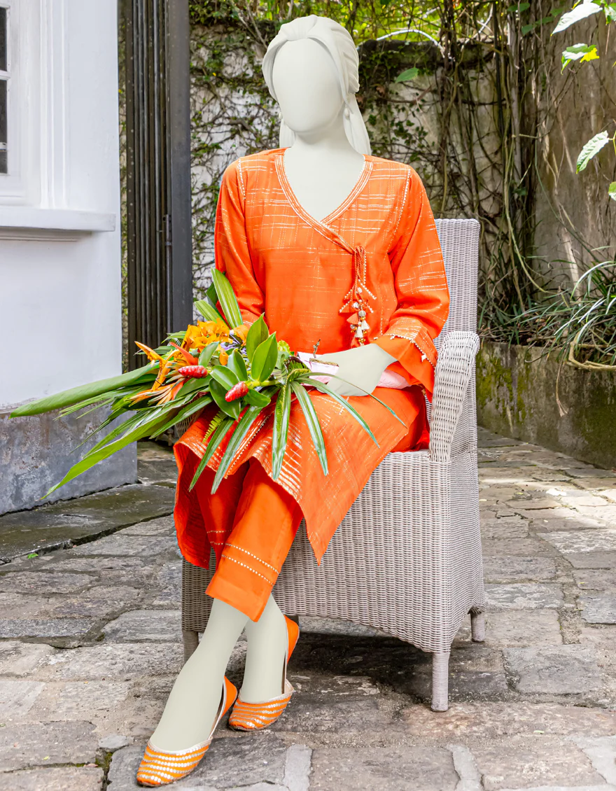 ORANGE NEARANG 1PC UNSTITCHED | JJLS-S-JSU-US-22-919 FB/BDL-004