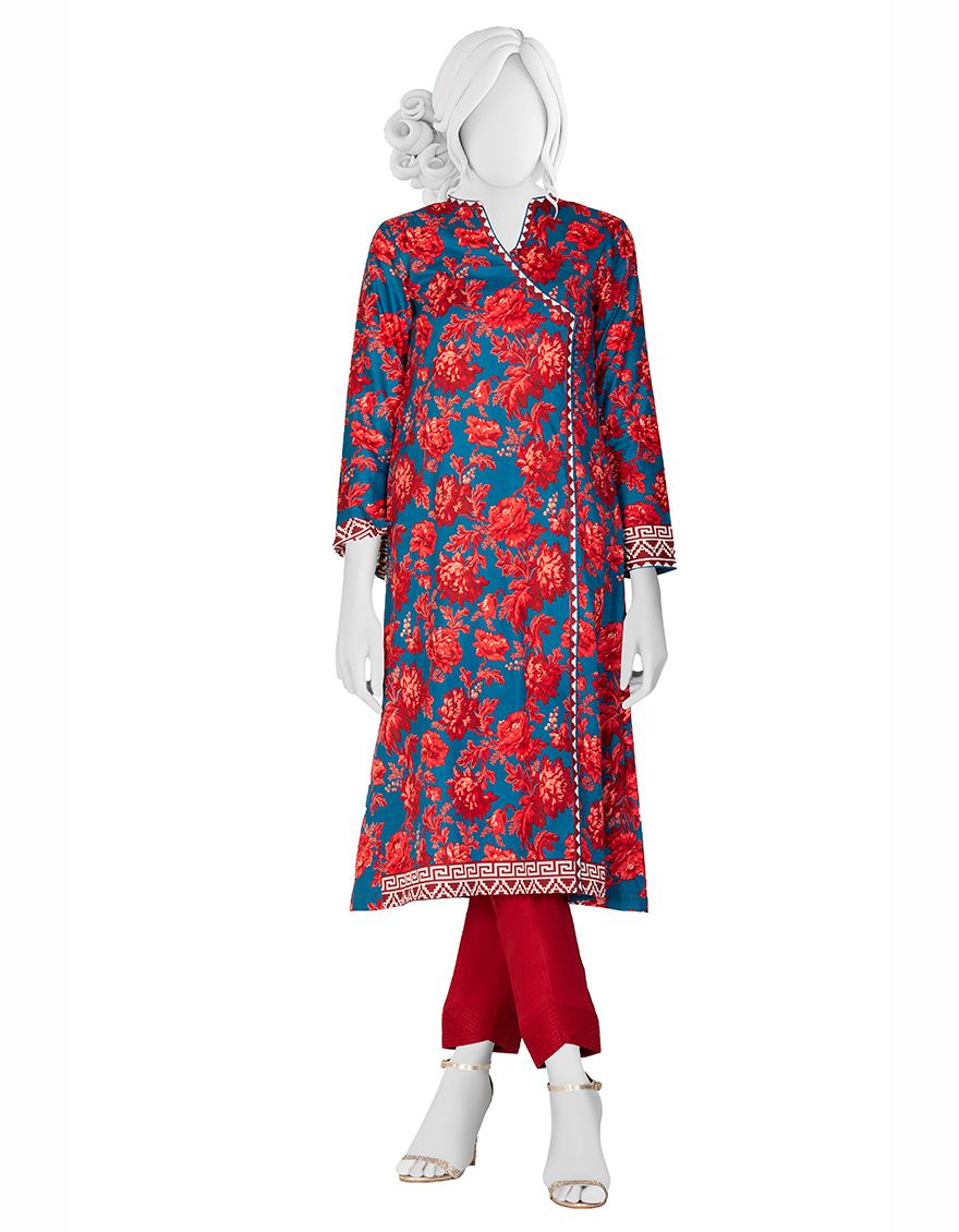 BLUISH RUST LIMINAL 1PC UNSTITCHED | JJLS-S-JW1-US-21-901 FB/TANGERINE